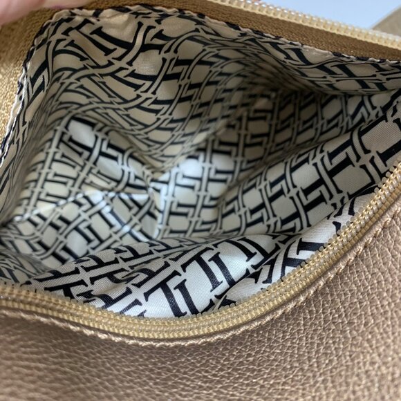 TIGNANELLO Metallic Gold/Bronze Leather Buckle Strap Shoulder Crossbody Bag EUC - Picture 11 of 12